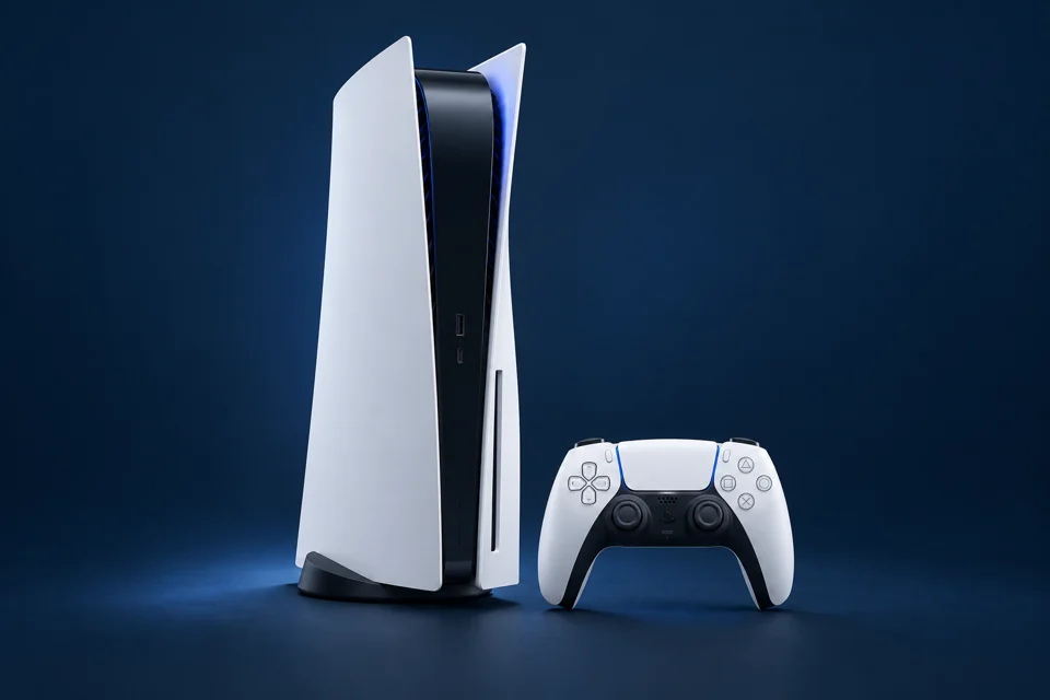 PlayStation – fotorealistische Illustration der Gerätefamilie